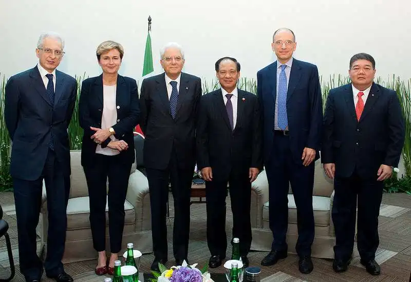 ENRICO LETTA SERGIO MATTARELLA FEDERICA GUIDI CON L ASSOCIAZIONE ITALIA ASEAN