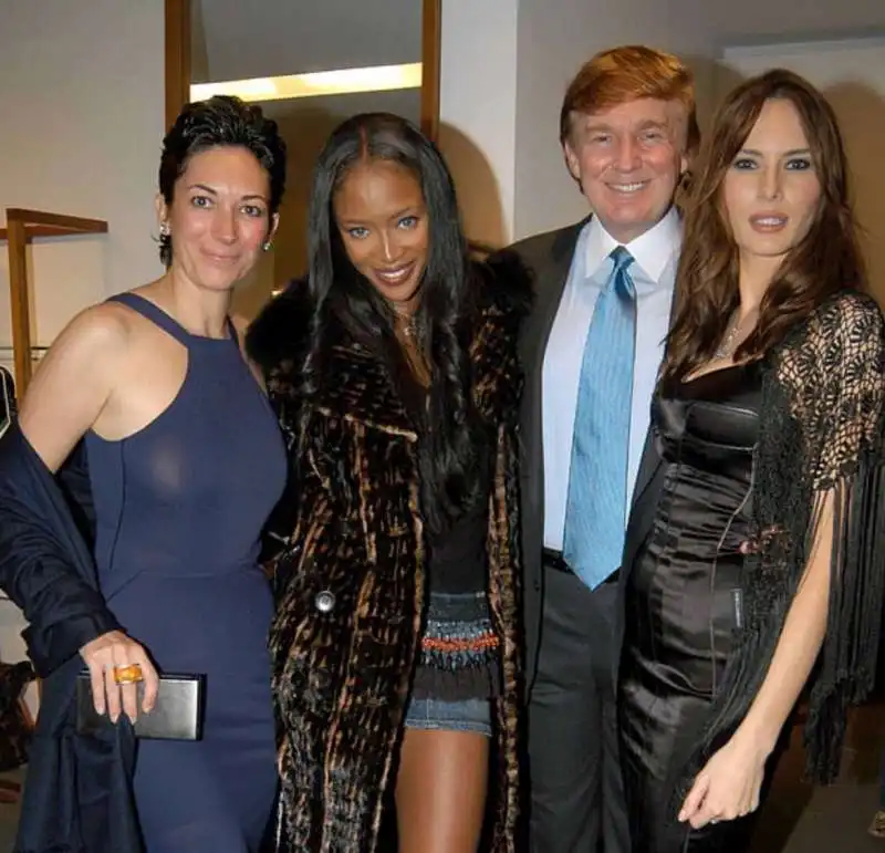 ghislaine maxwell, naomi campbell, donald e melania trump