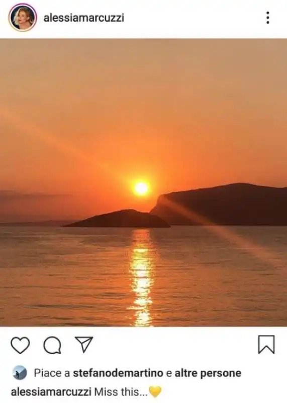 IL TRAMONTO DI ALESSIA MARCUZZI CON LIKE DI STEFANO DE MARTINO 