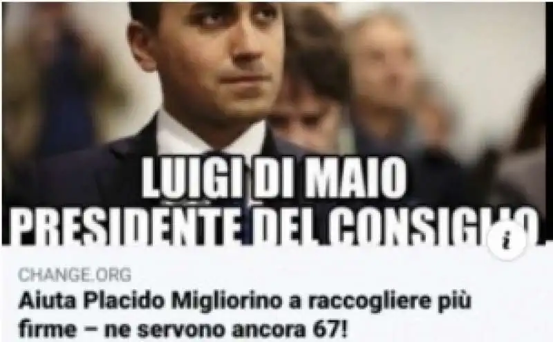 la raccolta firme di placido migliorino per luigi di maio presidente del consiglio