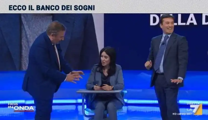 lucia azzolina con luca telese e david parenzo a in onda