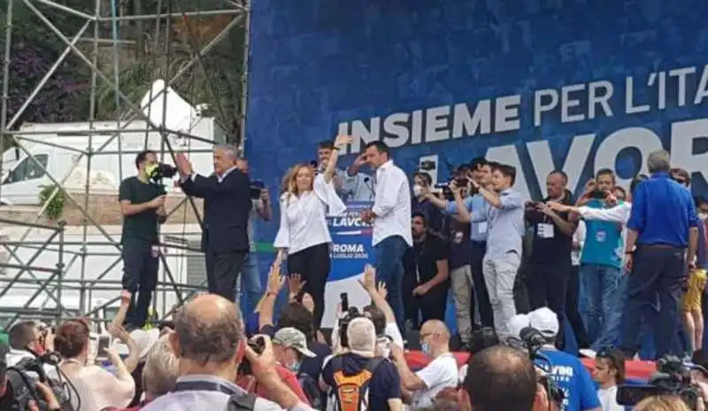 matteo salvini, antonio tajani e giorgia meloni