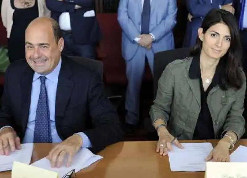 NICOLA ZINGARETTI E VIRGINIA RAGGI