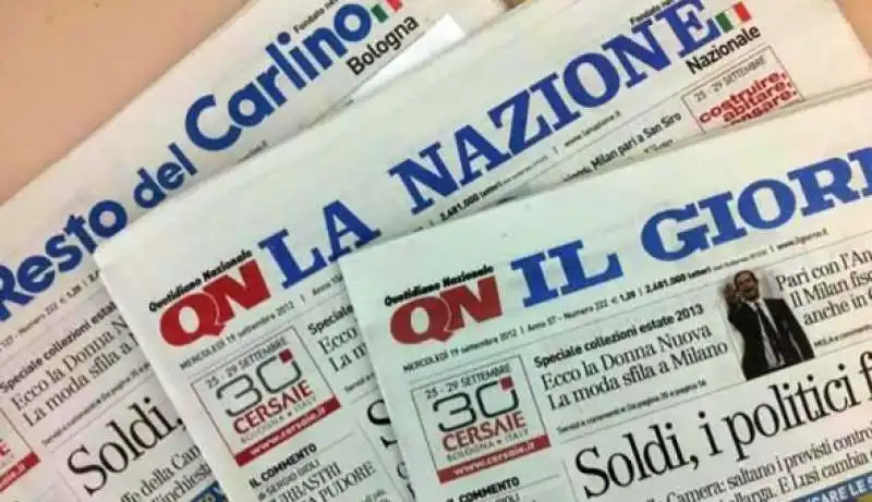 RESTO DEL CARLINO - LA NAZIONE - IL GIORNO - QUOTIDIANO NAZIONALE