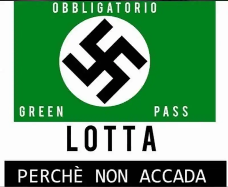 BANDIERA NAZISTA VIGILI URBANI GREEN PASS