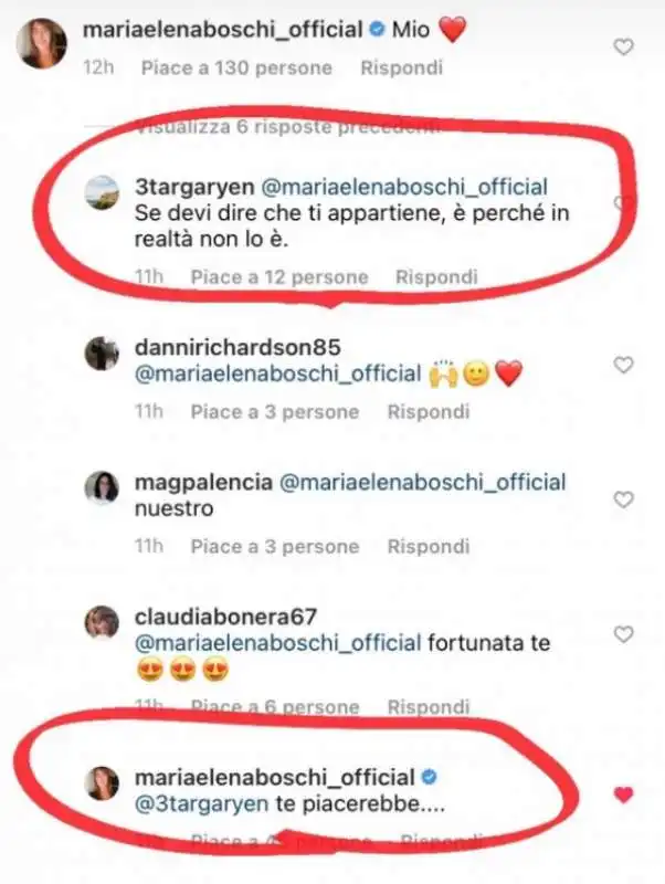 COMMENTO DI MARIA ELENA BOSCHI SOTTO UNA FOTO DI GIULIO BERRUTI 1 