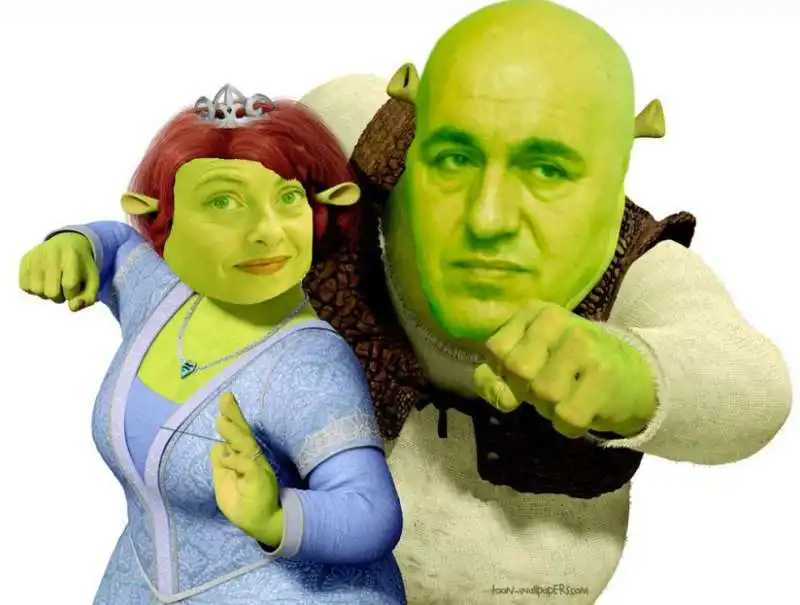 GIORGIA MELON GUIDO CROSETTO COME FIONA E SHREK - MEME