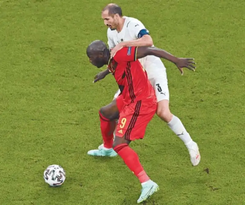 ITALIA BELGIO - CHIELLINI E LUKAKU