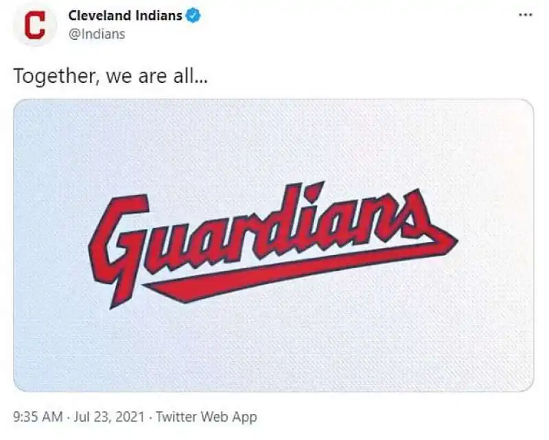 la squadra di baseball cleveland indians diventa guardians 