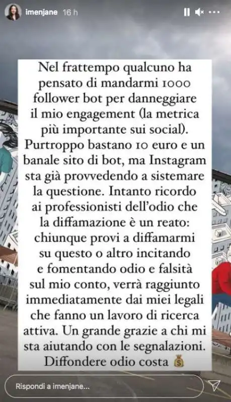 la storia di imen sui follower finti