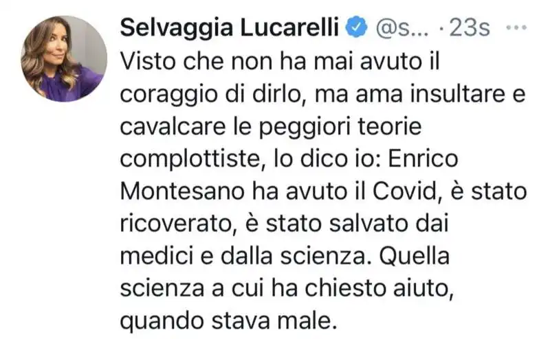 SELVAGGIA LUCARELLI E MONTESANO CON IL COVID