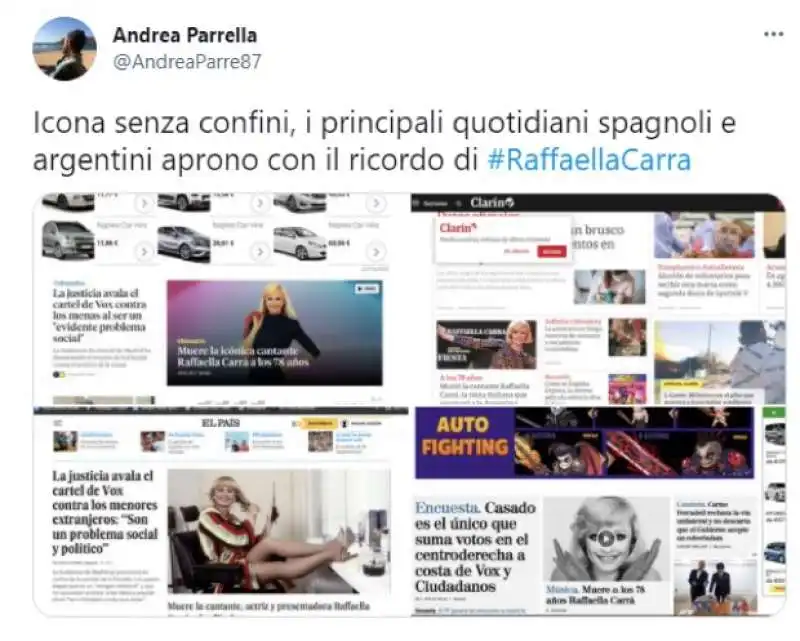 tweet e post su raffaella carra 1