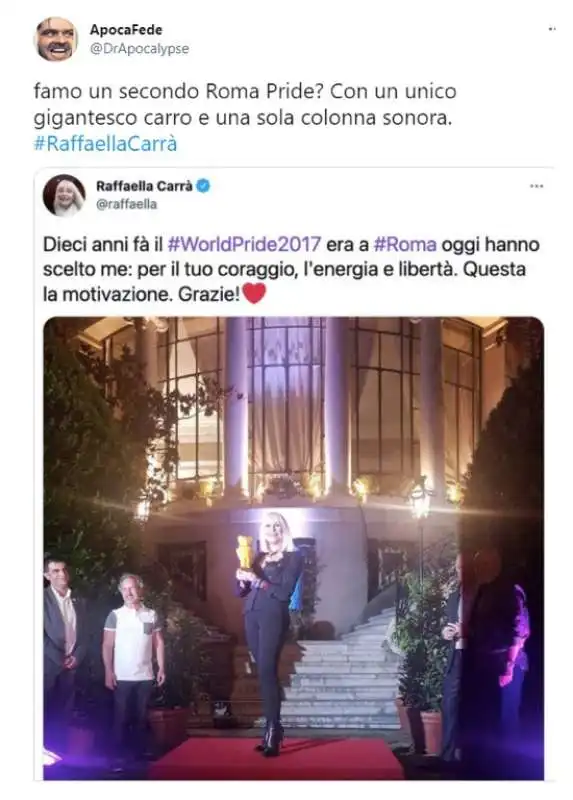 tweet e post su raffaella carra 6