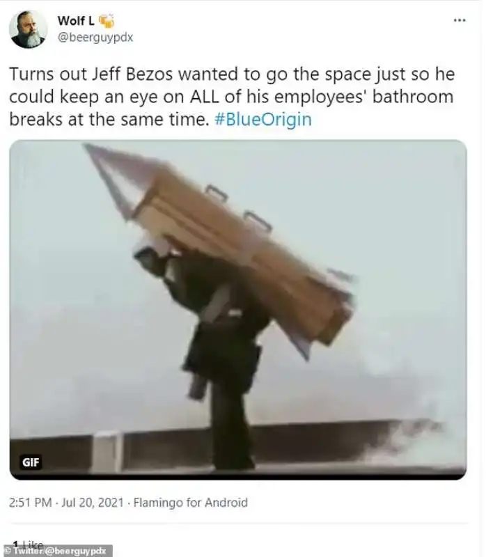 Tweet Jeff Bezos viaggio spaziale 6