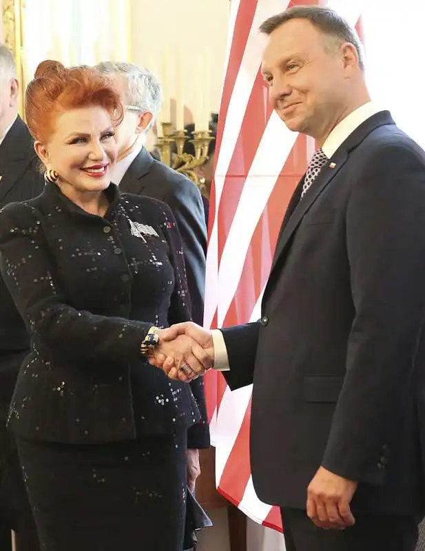  georgette mosbacher  con il presidente polacco andrzej duda 