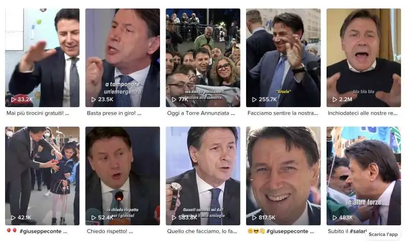 giuseppe conte  su tiktok  