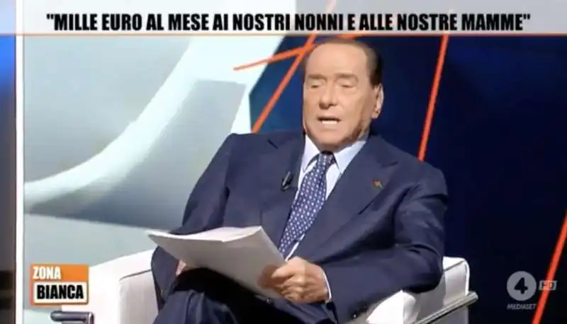 SILVIO BERLUSCONI A ZONA BIANCA