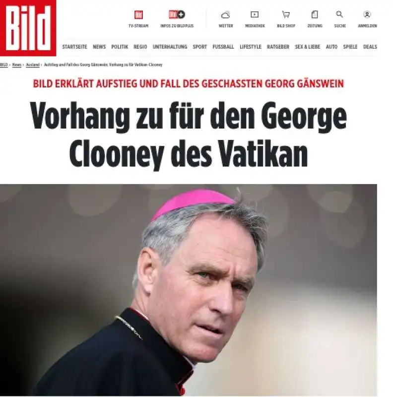 ARTICOLO DELLA BILD SU PADRE GEORG - GEORGE CLOONEY DEL VATICANO