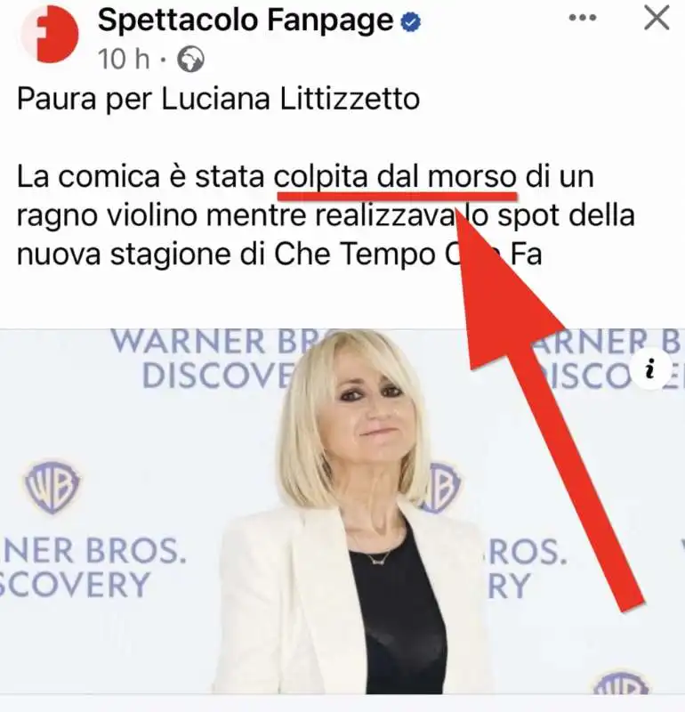 fanpage, colpita dal morso 