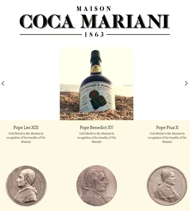 i tre papi citati nel sito del vin mariani