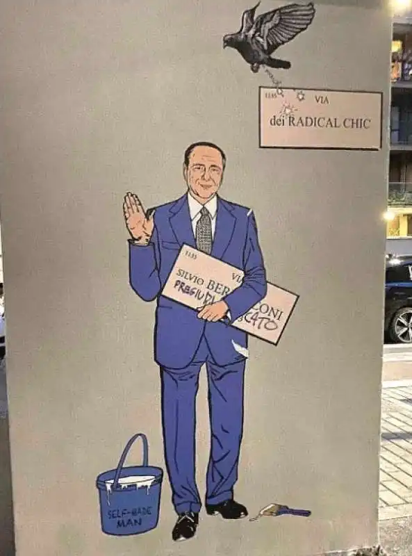 il murale di alexsandro palombo su silvio berlusconi vandalizzato   6