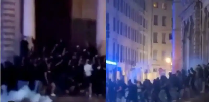 in francia militanti di estrema destra marciano contro i manifestanti