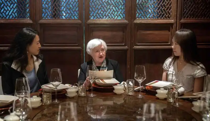 janet yellen a cena a pechino 