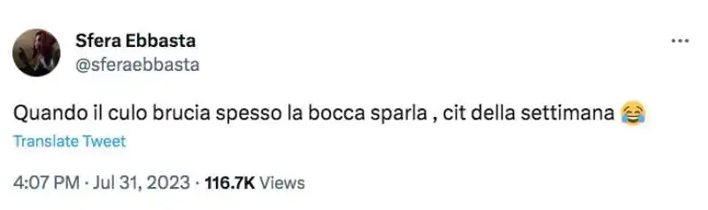 LA RISPOSTA DI SFERA EBBASTA A SAMUELE BERSANI