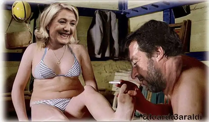 marine le pen matteo salvini   meme by edoardo baraldi