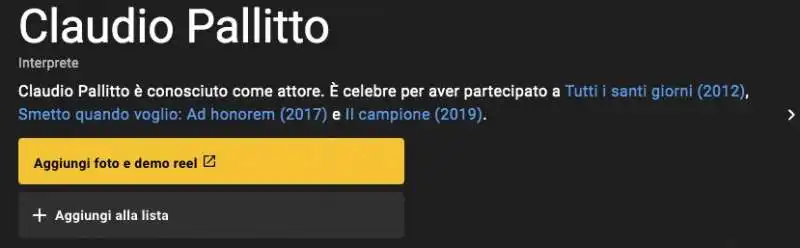 pagina di claudio pallitto su imdb