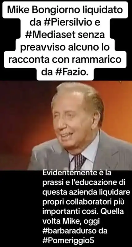 quando mike bongiorno raccontava a fazio del trattamento ricevuto da mediaset   1