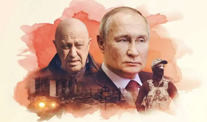 VLADIMIR PUTIN E EVGENIJ PRIGOZHIN - ILLUSTRAZIONE 