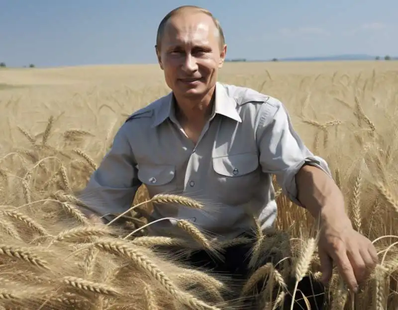 vladimir putin in un campo di grano   immagine creata con midjourney    2