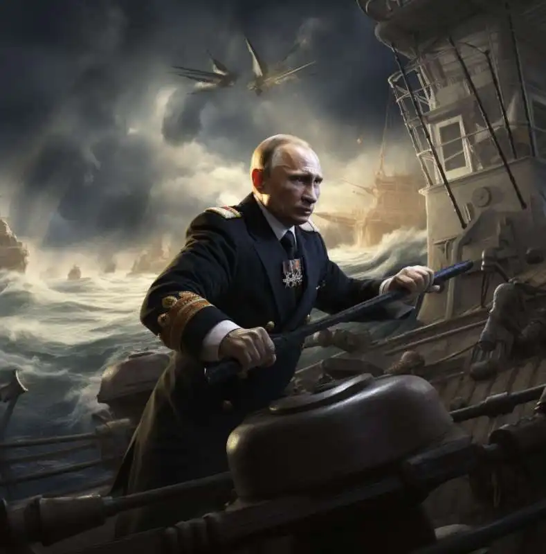 VLADIMIR PUTIN MARINAIO - IMMAGINE CREATA CON MIDJOURNEY 