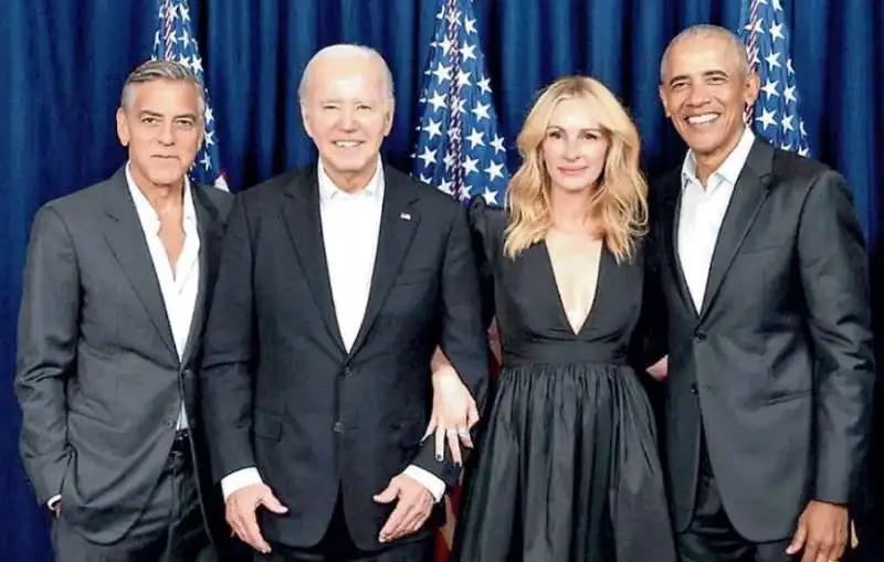 george clooney joe biden julia roberts barack obama

