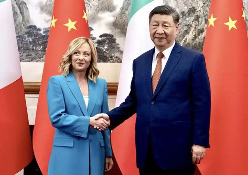 giorgia meloni e xi jinping  