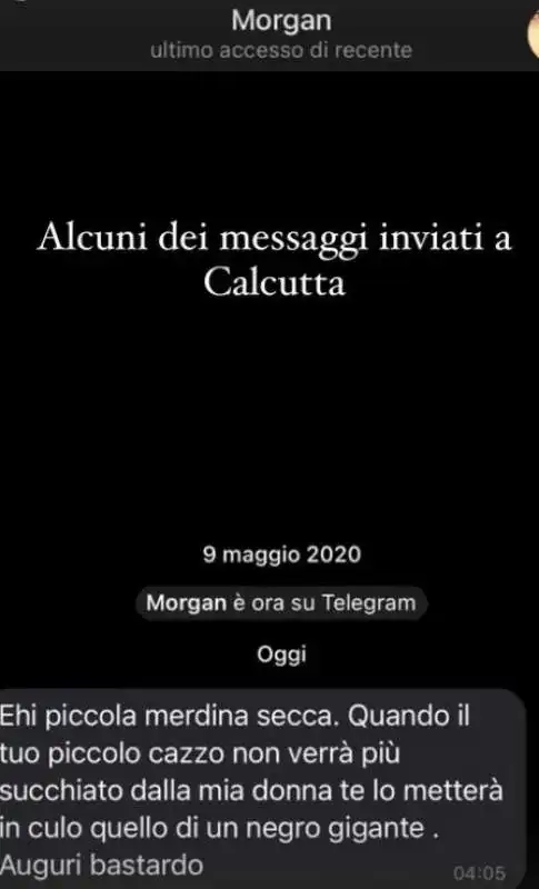 i messaggi inviati da morgan a calcutta 1