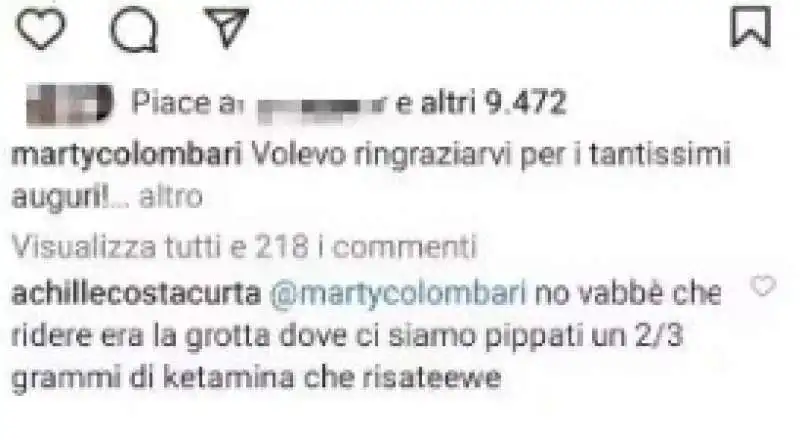 i post di achille costacurta sotto le foto della madre martina colombari 2