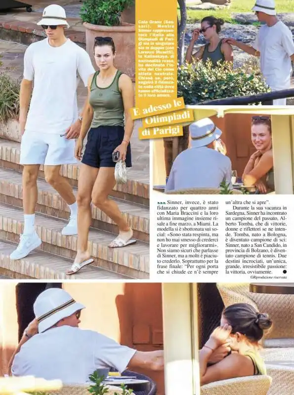 jannik sinner e anna kalinskaya in vacanza a cala granu, in sardegna   2