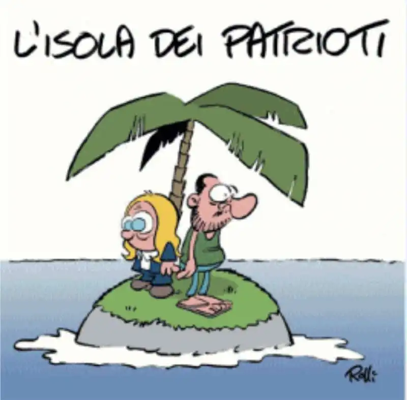 L ISOLA DEI PATRIOTI - VIGNETTA BY ROLLI - IL GIORNALONE - LA STAMPA 