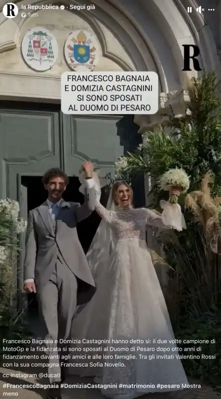 MATRIMONIO FRANCESCO BAGNAIA E DOMIZIA CASTAGNINI 