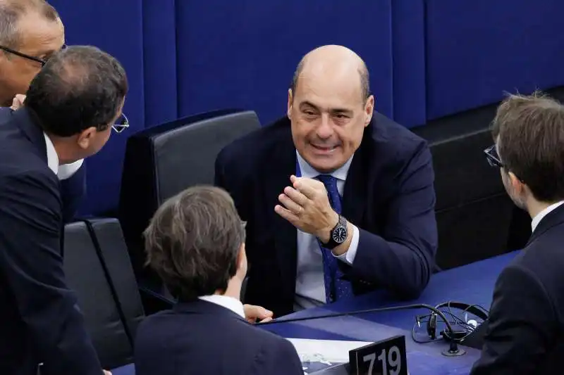 nicola zingaretti al parlamento europeo.   