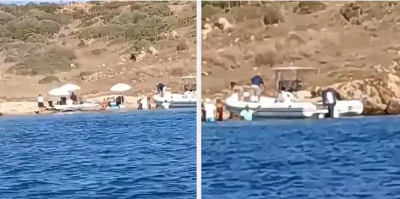 PICNIC NELL'ARCIPELAGO DE LA MADDALENA -TURISTI SBARCANO SULL’ISOLA PROTETTA DI SOFFI 