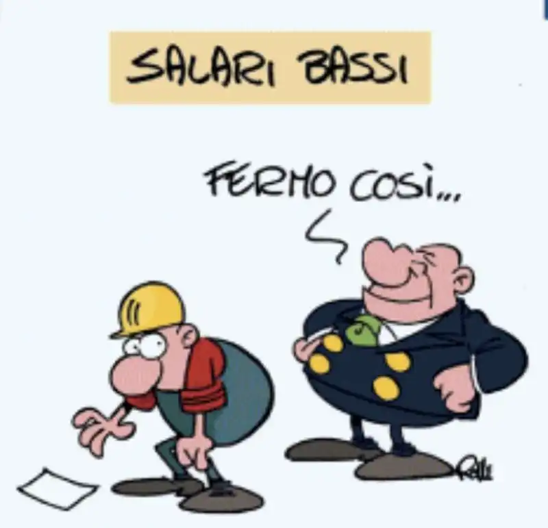 salari bassi   vignetta by rolli   il giornalone   la stampa 