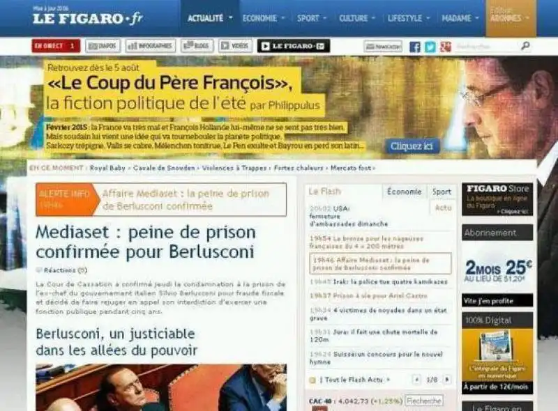 LA CONDANNA DI BERLUSCONI LE FIGARO 