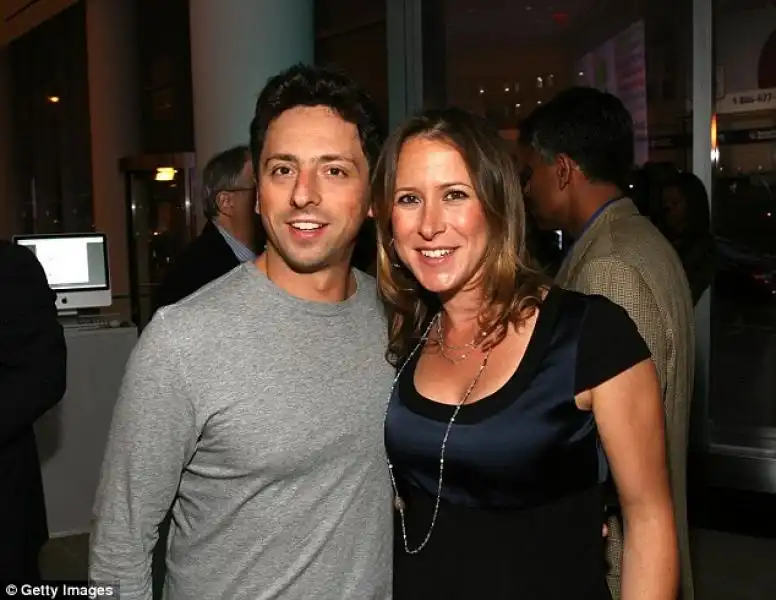 IL FONDATORE DI GOOGLE SERGEY BRIN CON LA MOGLIE ANNE WOJCICKI 