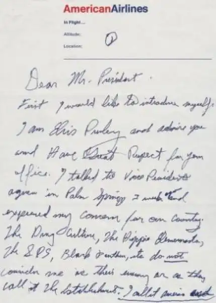 LETTERA DI ELVIS A NIXON