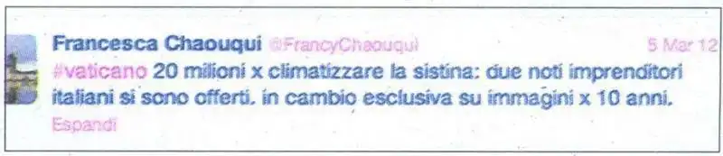 I TWEET DI FRANCESCA CHAOUQUI