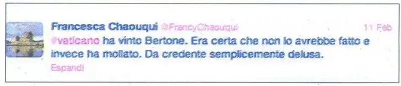 I TWEET DI FRANCESCA CHAOUQUI