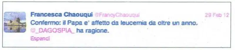 I TWEET DI FRANCESCA CHAOUQUI